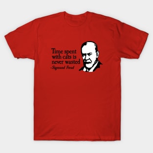 Time spent with cats is never wasted Sigmund Freud therapy T-Shirt